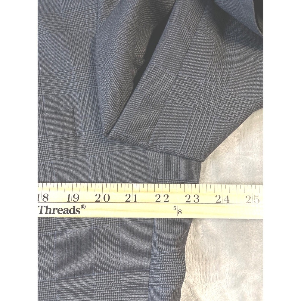 Corporate Image Tailored 42L Wool Blazer Mens Size Gray Glen Plaid Jacket *Flaw - Picture 7 of 10